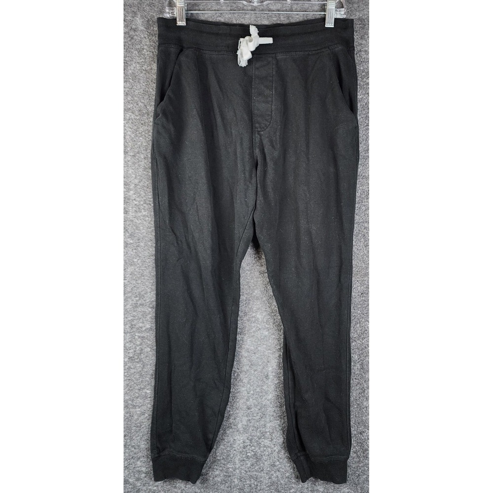 Free Planet Joggers Mens M Black Organic Cotton Blend Drawstring EUC